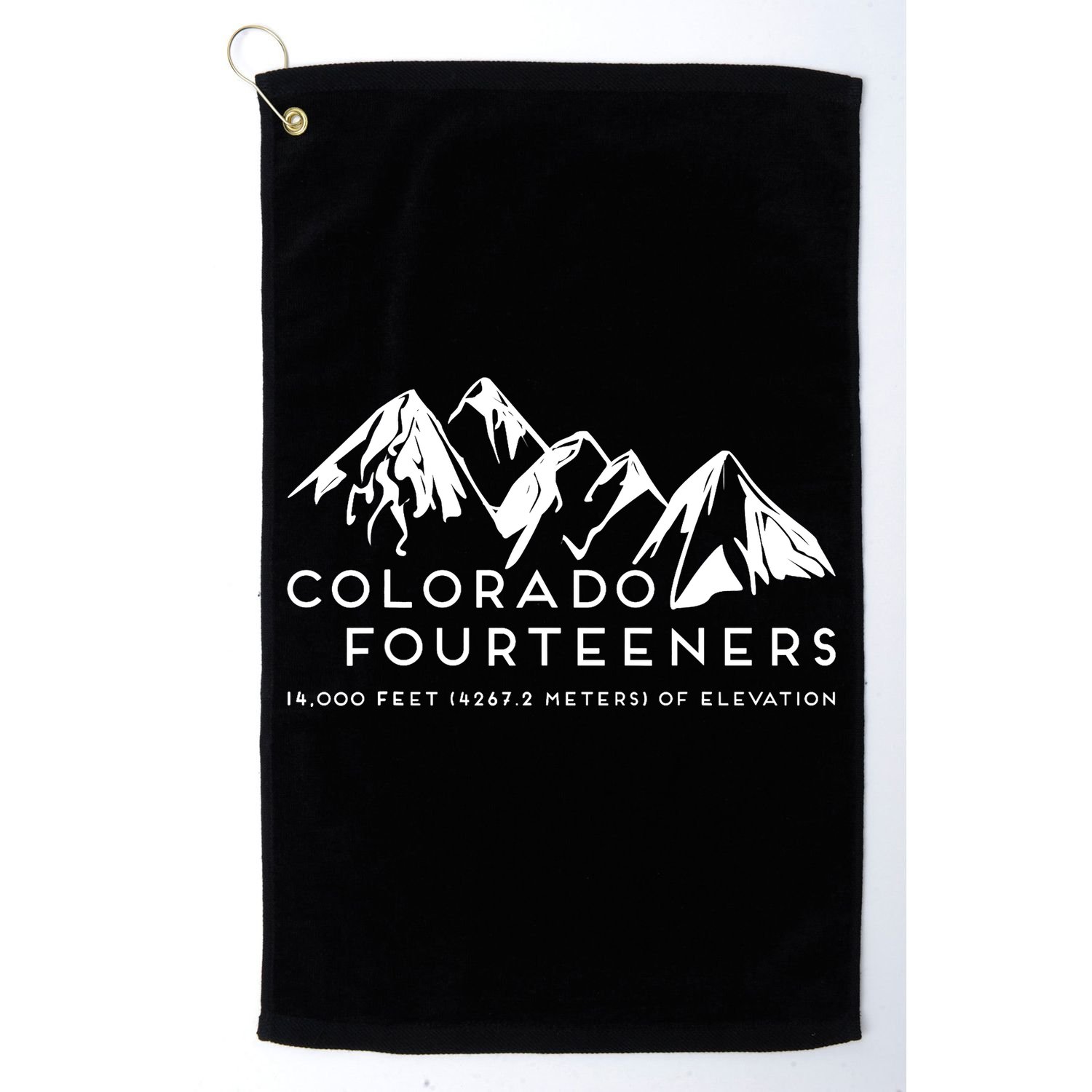2 Side Colorado Fourteeners Rocky Mountain State Hiker Trail Golf Towel
