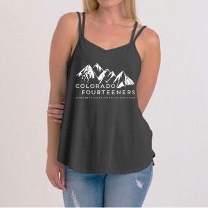 2 Side Colorado Fourteeners Rocky Mountain State Hiker Trail Women's Strappy Tank