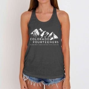 2 Side Colorado Fourteeners Rocky Mountain State Hiker Trail Women's Knotted Racerback Tank