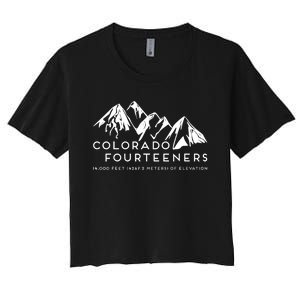 2 Side Colorado Fourteeners Rocky Mountain State Hiker Trail Women's Crop Top Tee