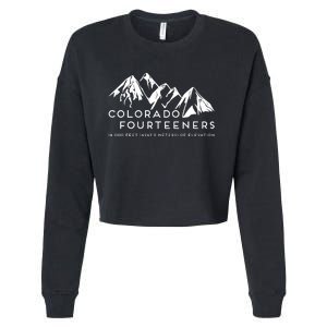 2 Side Colorado Fourteeners Rocky Mountain State Hiker Trail Cropped Pullover Crew