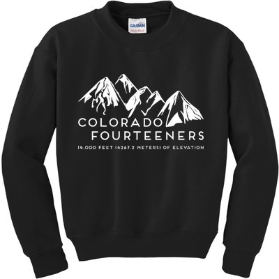 2 Side Colorado Fourteeners Rocky Mountain State Hiker Trail Kids Sweatshirt
