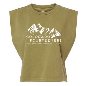 2 Side Colorado Fourteeners Rocky Mountain State Hiker Trail Garment-Dyed Women's Muscle Tee