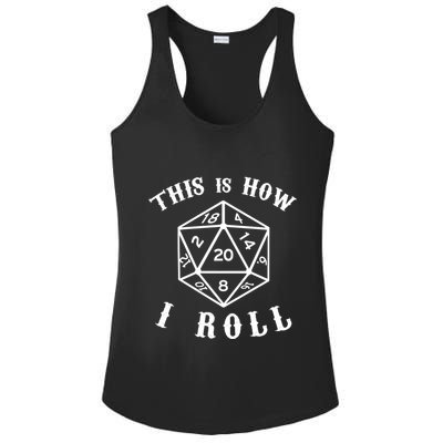 20 Sided Dice D&D Ladies PosiCharge Competitor Racerback Tank