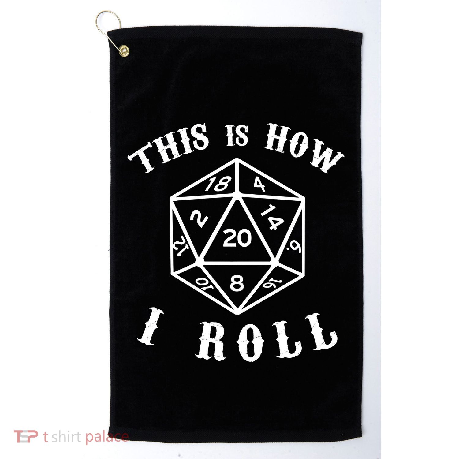 20 Sided Dice D&D Golf Towel
