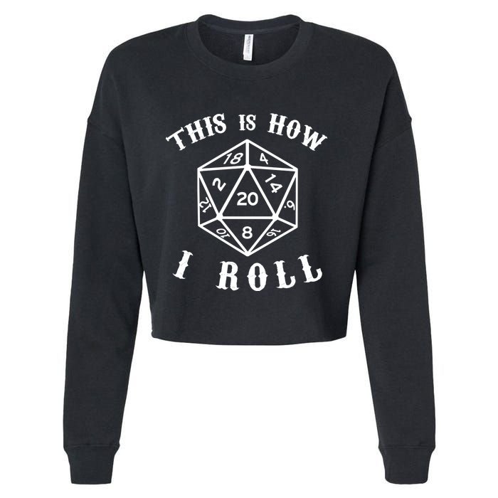 20 Sided Dice D&D Cropped Pullover Crew