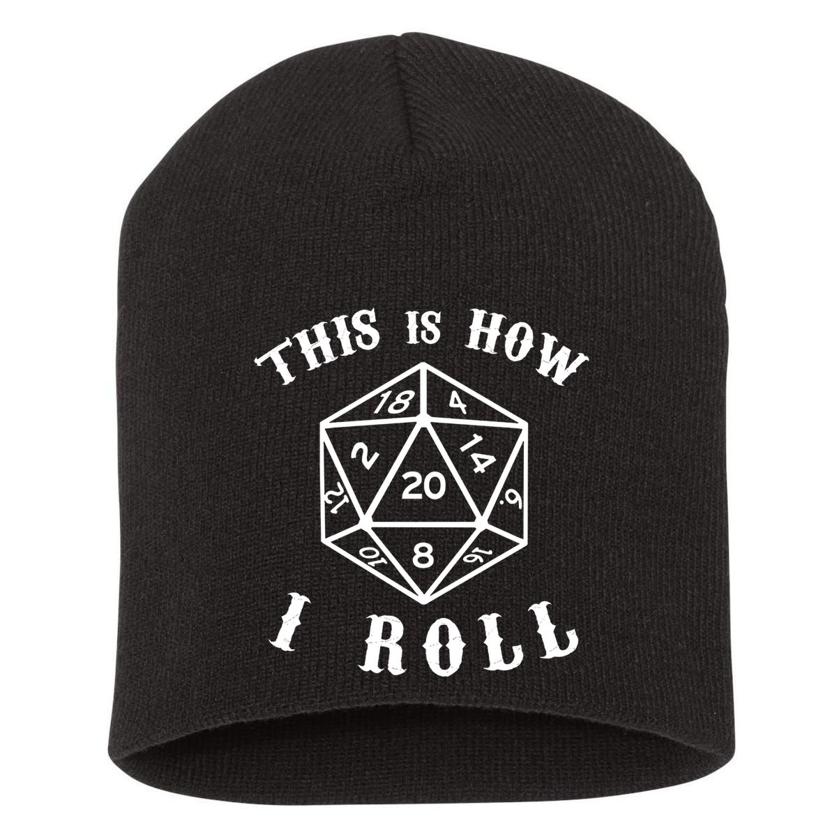 20 Sided Dice D&D Short Acrylic Beanie