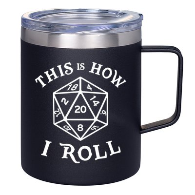 20 Sided Dice T Shirt Dungeons And Dragons Shirt This Is How I Roll 12oz Stainless Steel Coffee Mug