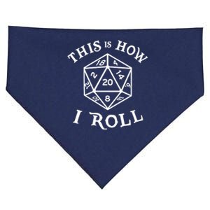 20 Sided Dice T Shirt Dungeons And Dragons Shirt This Is How I Roll USA-Made Doggie Bandana