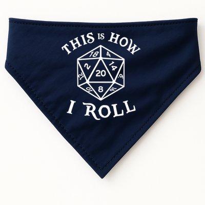 20 Sided Dice T Shirt Dungeons And Dragons Shirt This Is How I Roll USA-Made Doggie Bandana