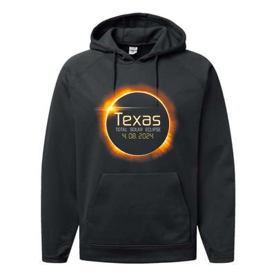 2024 Solar Eclipse Texas Usa Totality Gift Performance Fleece Hoodie