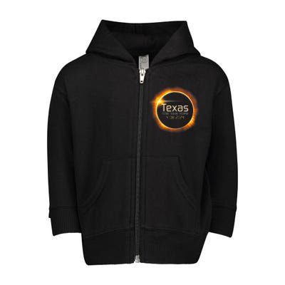 2024 Solar Eclipse Texas Usa Totality Gift Toddler Zip Fleece Hoodie