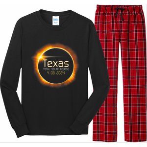 2024 Solar Eclipse Texas Usa Totality Gift Long Sleeve Pajama Set