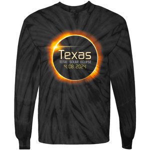 2024 Solar Eclipse Texas Usa Totality Gift Tie-Dye Long Sleeve Shirt