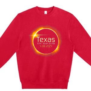 2024 Solar Eclipse Texas Usa Totality Gift Premium Crewneck Sweatshirt