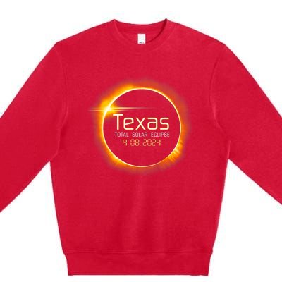 2024 Solar Eclipse Texas Usa Totality Gift Premium Crewneck Sweatshirt