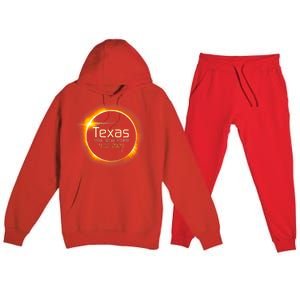 2024 Solar Eclipse Texas Usa Totality Gift Premium Hooded Sweatsuit Set