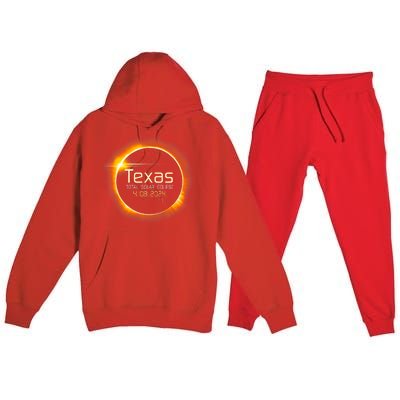 2024 Solar Eclipse Texas Usa Totality Gift Premium Hooded Sweatsuit Set