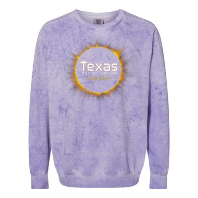 2024 Solar Eclipse Texas Usa Colorblast Crewneck Sweatshirt