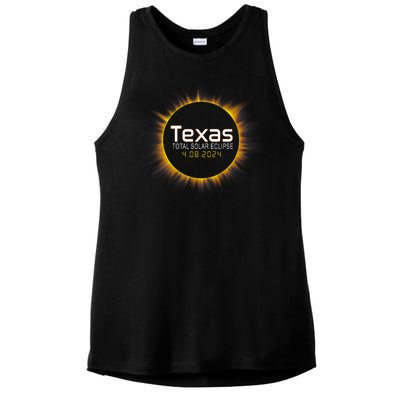 2024 Solar Eclipse Texas Usa Ladies PosiCharge Tri-Blend Wicking Tank