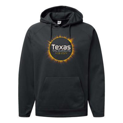 2024 Solar Eclipse Texas Usa Performance Fleece Hoodie