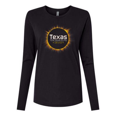 2024 Solar Eclipse Texas Usa Womens Cotton Relaxed Long Sleeve T-Shirt