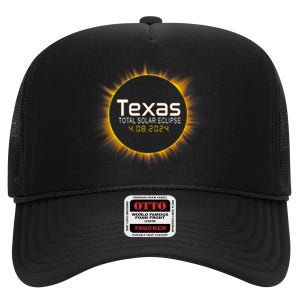 2024 Solar Eclipse Texas Usa High Crown Mesh Back Trucker Hat