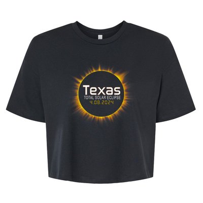 2024 Solar Eclipse Texas Usa Bella+Canvas Jersey Crop Tee