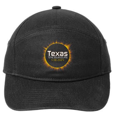 2024 Solar Eclipse Texas Usa 7-Panel Snapback Hat