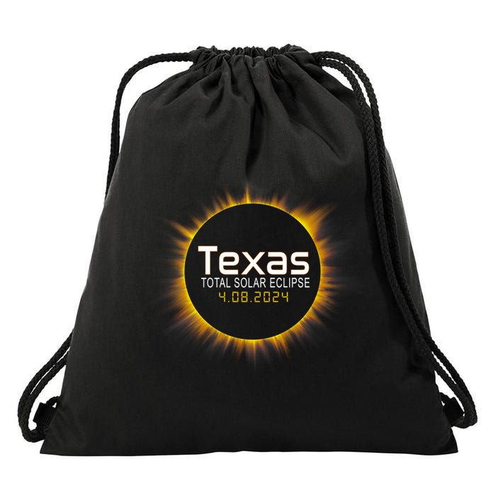 2024 Solar Eclipse Texas Usa Drawstring Bag