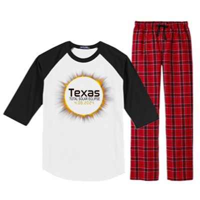 2024 Solar Eclipse Texas Usa Raglan Sleeve Pajama Set