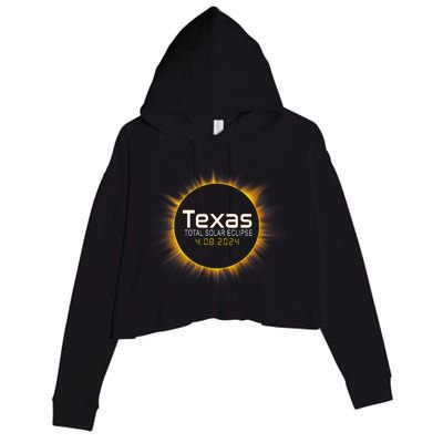 2024 Solar Eclipse Texas Usa Crop Fleece Hoodie