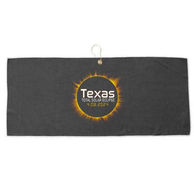 2024 Solar Eclipse Texas Usa Large Microfiber Waffle Golf Towel