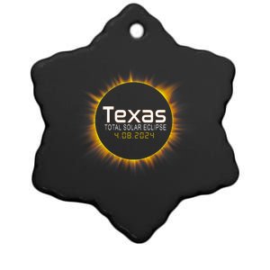 2024 Solar Eclipse Texas Usa Ceramic Star Ornament