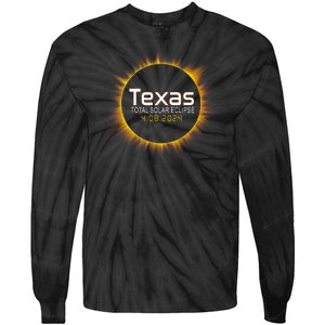 2024 Solar Eclipse Texas Usa Tie-Dye Long Sleeve Shirt