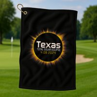 2024 Solar Eclipse Texas Usa Golf Towel