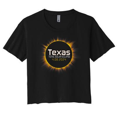 2024 Solar Eclipse Texas Usa Women's Crop Top Tee