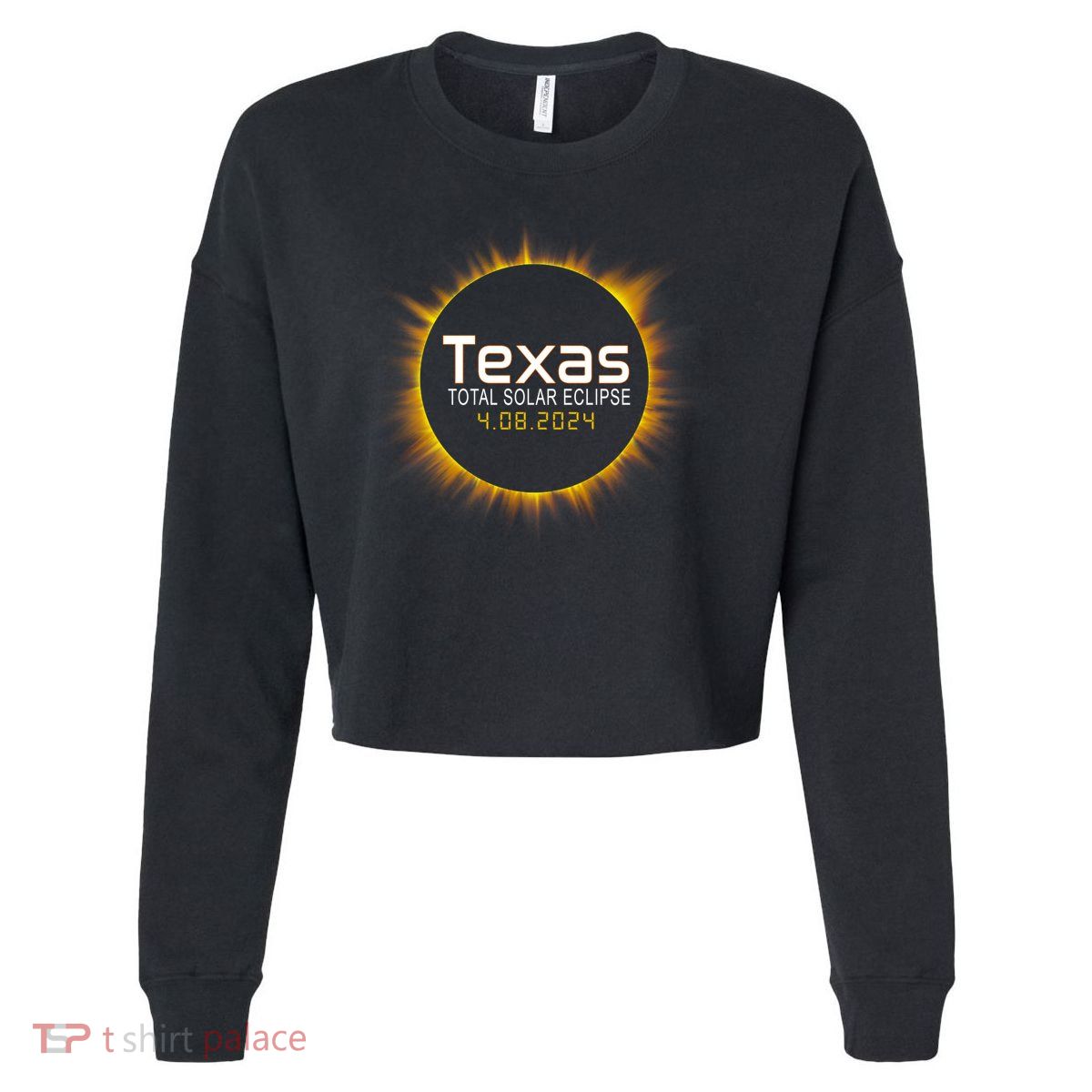 2024 Solar Eclipse Texas Usa Cropped Pullover Crew