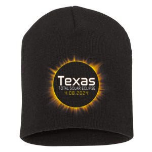 2024 Solar Eclipse Texas Usa Short Acrylic Beanie