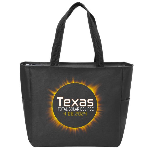 2024 Solar Eclipse Texas Usa Zip Tote Bag