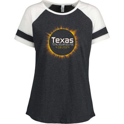 2024 Solar Eclipse Texas Usa Enza Ladies Jersey Colorblock Tee