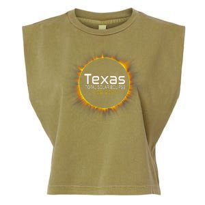 2024 Solar Eclipse Texas Usa Garment-Dyed Women's Muscle Tee