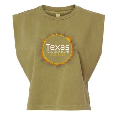 2024 Solar Eclipse Texas Usa Garment-Dyed Women's Muscle Tee