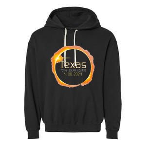 2024 Solar Eclipse Texas USA Totality Garment-Dyed Fleece Hoodie