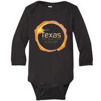 2024 Solar Eclipse Texas USA Totality Baby Long Sleeve Bodysuit