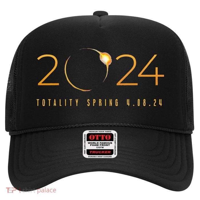2024 Solar Eclipse American Totality Spring 4.08.24 High Crown Mesh Back Trucker Hat