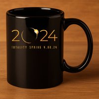 2024 Solar Eclipse American Totality Spring 4.08.24 11oz C Handle Ceramic Mug