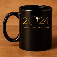 2024 Solar Eclipse American Totality Spring 4.08.24 11oz C Handle Ceramic Mug