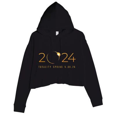 2024 Solar Eclipse American Totality Spring 4.08.24 Crop Fleece Hoodie