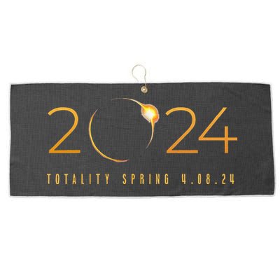2024 Solar Eclipse American Totality Spring 4.08.24 Large Microfiber Waffle Golf Towel